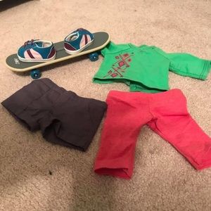 American Girl Skateboard & Outfit